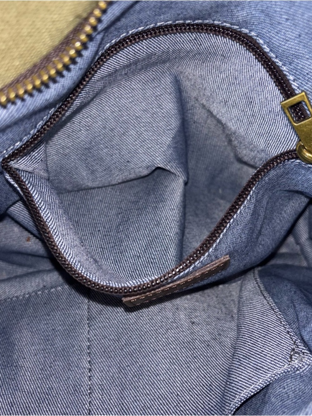 ZEDE Paris Pont Des Arts Mini Olive Canvas Leather Bag Tote W Crossbody Strap - Picture 9 of 15